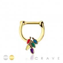 MULTI COLOR CARROT DESIGN SEPTUM HINGED CLICKER